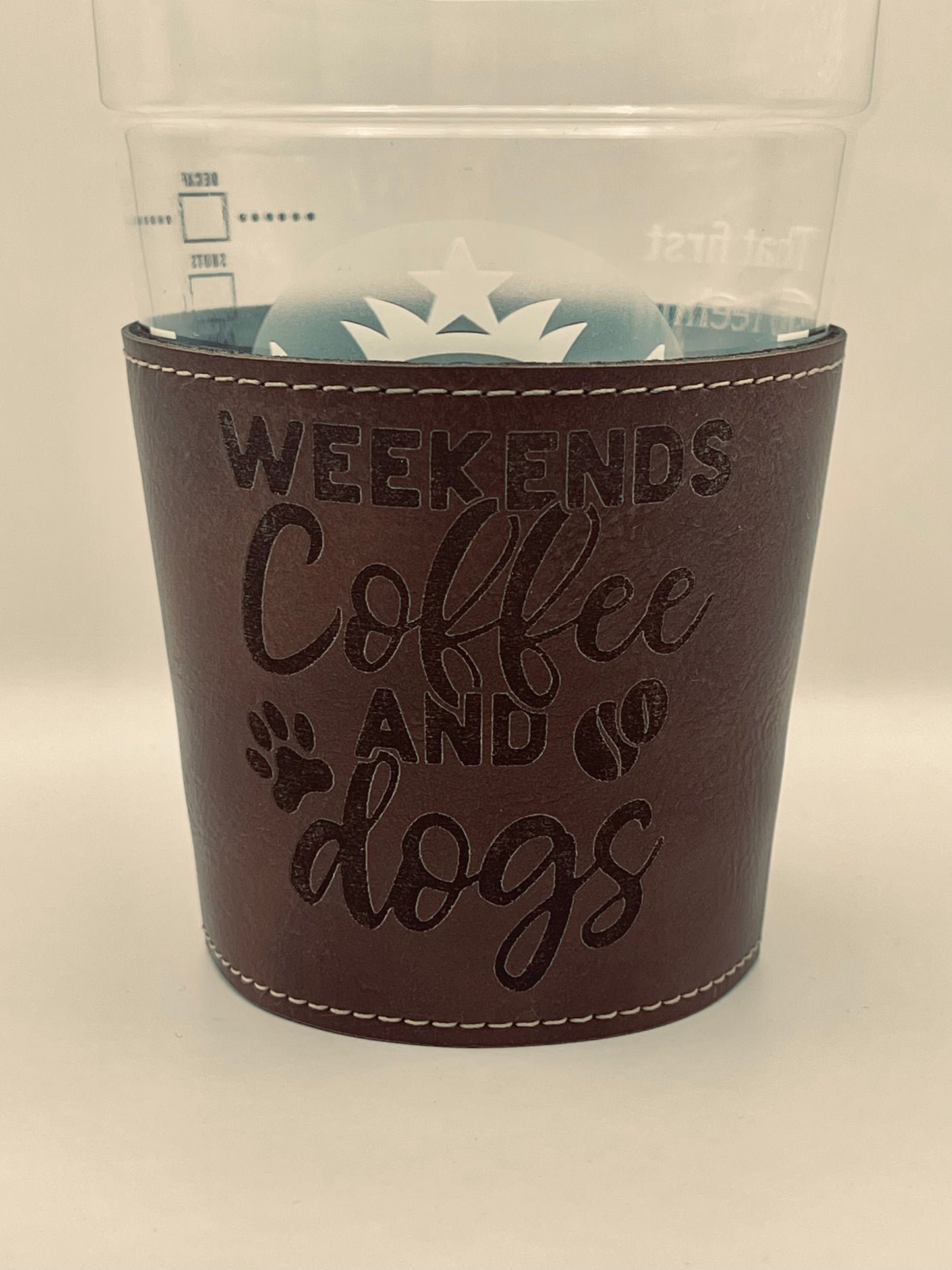 Drinkware: Coffee Sleeve-- Weekends, Coffee, and Dogs