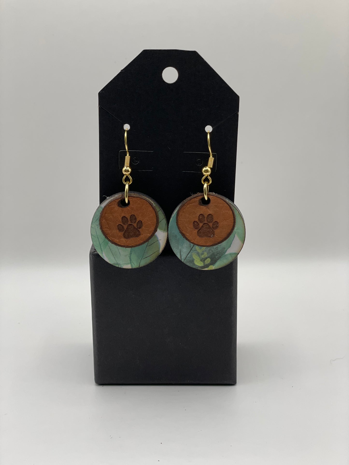 Earrings: "Katie", Handmade Floral Wooden Earrings