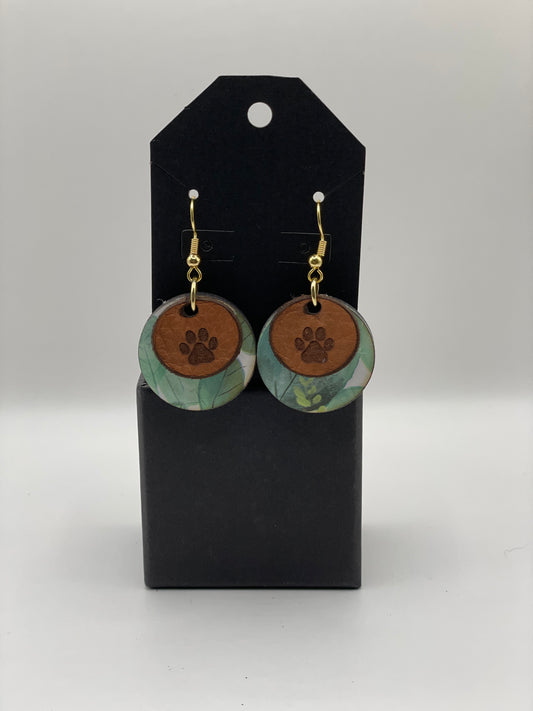 Earrings: "Katie", Handmade Floral Wooden Earrings